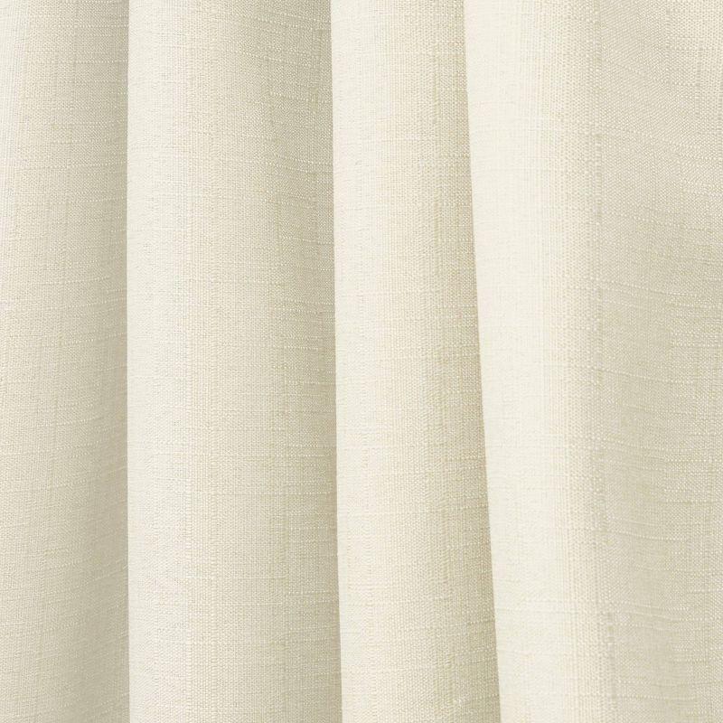 Set of 2 (96"x54") Loha Linen Grommet Top Light Filtering Curtain Panel Ivory - Exclusive Home: Modern Polyester Drapes