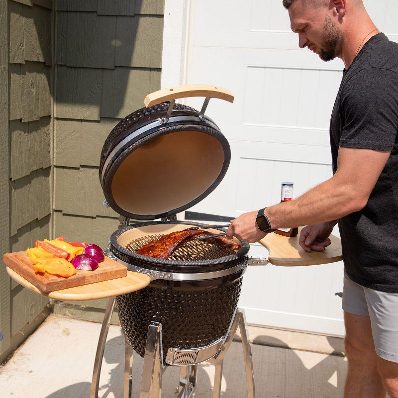 Mullite Kamado Grill with Wheels and Side Tables