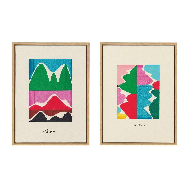 Kate and Laurel Sylvie Beyond Our Wildest Dreams and Remember When People Kissed Framed Canvas Art Set by Amber Vittoria