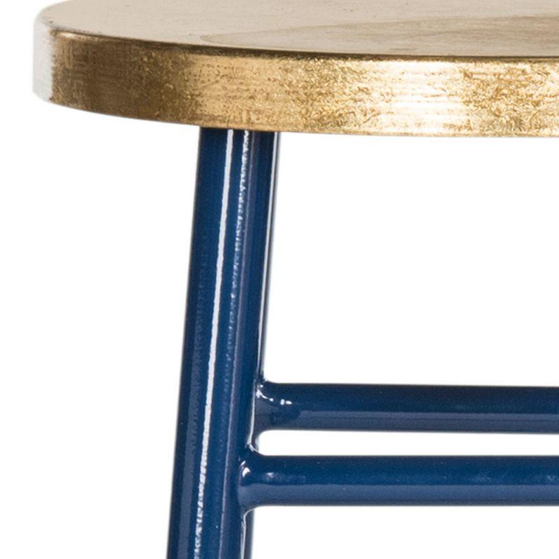 Emery Dipped Gold Leaf Counter Stool - FOX3231 - Navy/Gold - Safavieh Couture