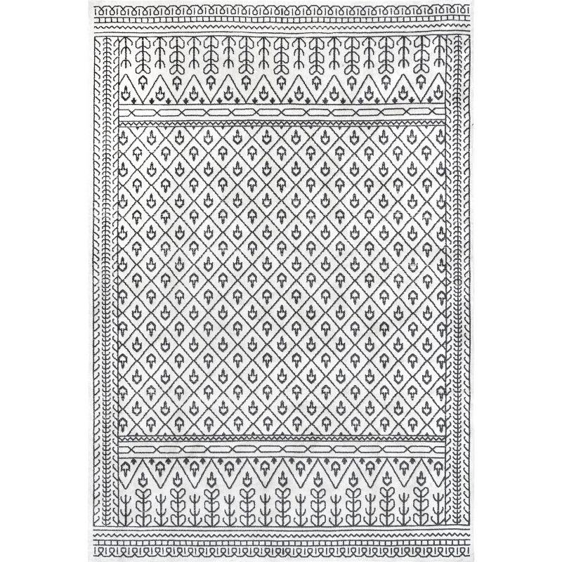 Easy-Care Reversible Gray Synthetic Area Rug, 4' x 6'