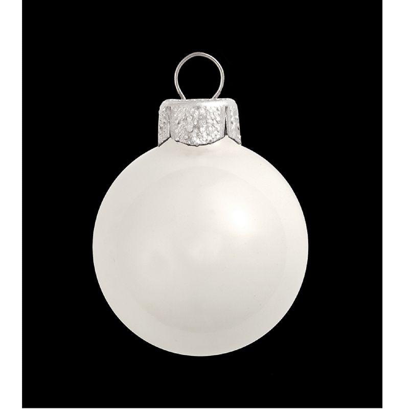 White Shiny Glass Christmas Ball Ornaments Set of 8