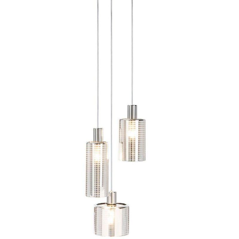 Contemporary Minimalist Chrome and Glass Island Pendant