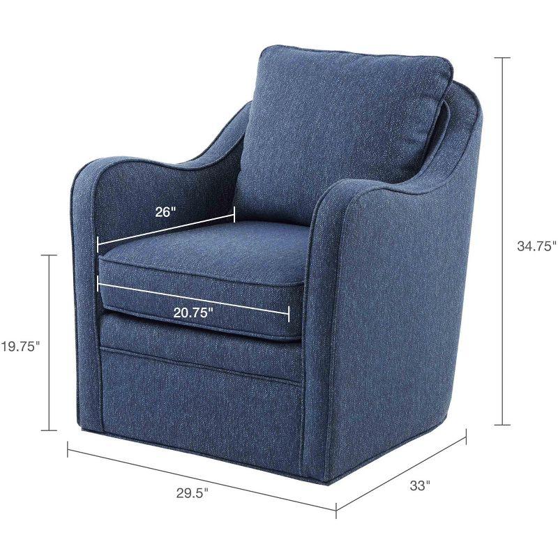 Mitchell Wide Seat Swivel Armchair Navy - Madison Park