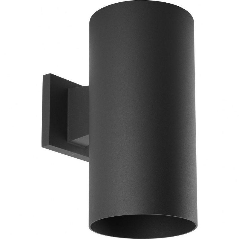 12" Black and Bronze Cylinder Outdoor Wall Light