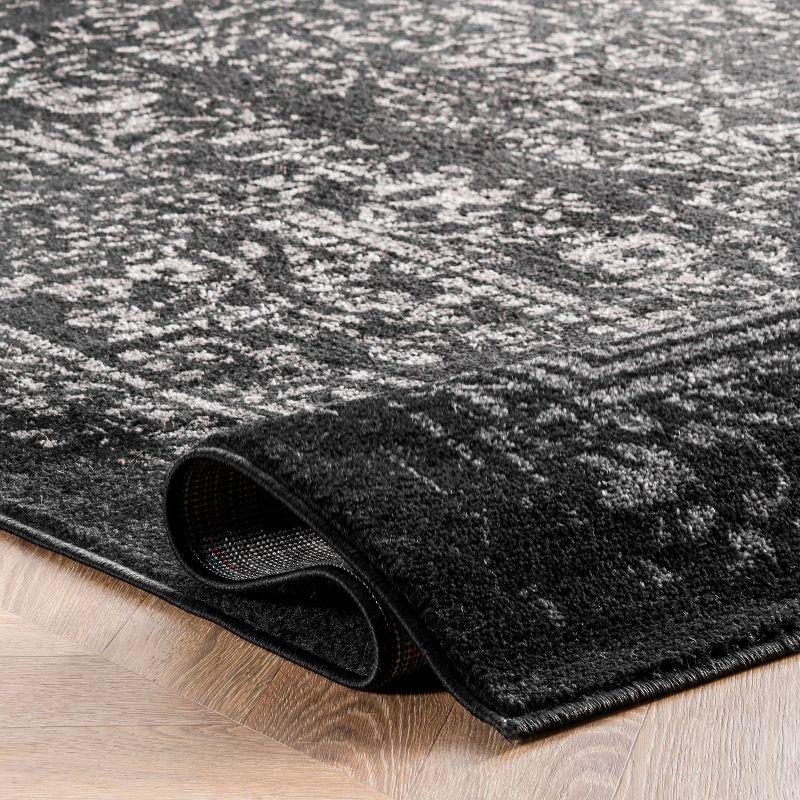 Nuloom Arlena Medallion 4x6 Indoor Area Rug for Living Room Bedroom Dining Room Kitchen, Black/Grey