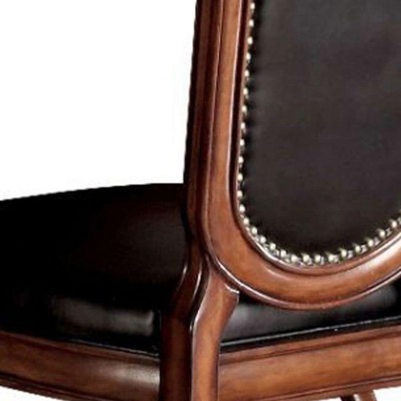 Acme Furniture Chateau De Ville Dining Chairs Black Synthetic Leather/Cherry Finish