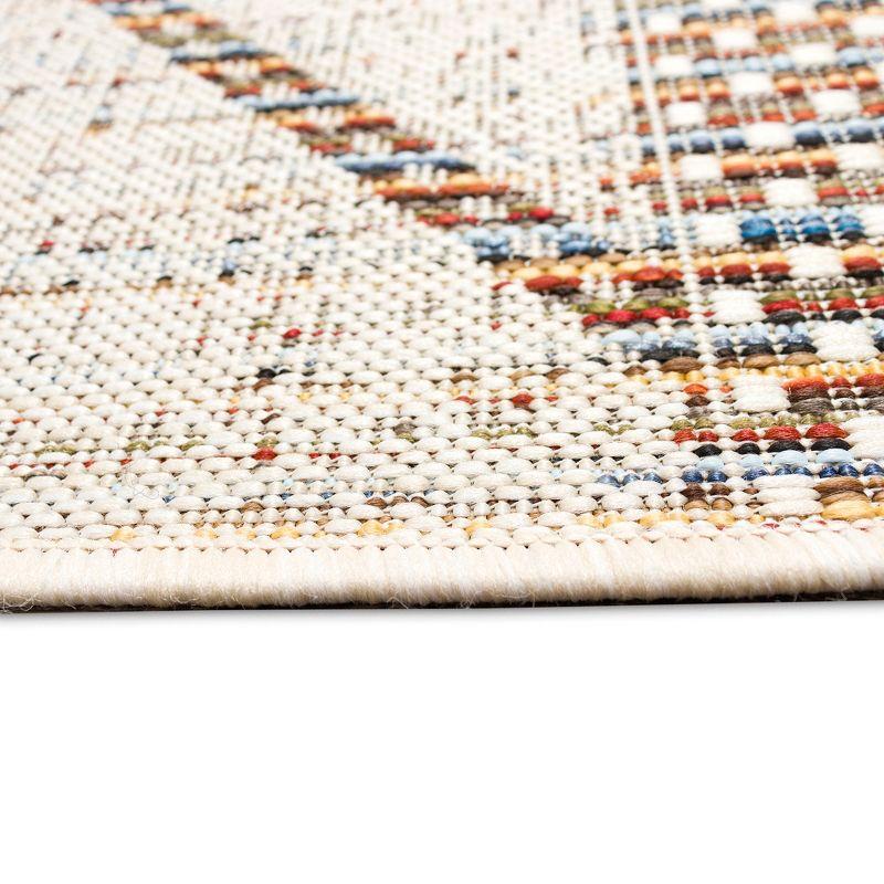 Liora Manne Avena Diamond Stripe Indoor/Outdoor Rug Ivory 1'11" x 7'6"