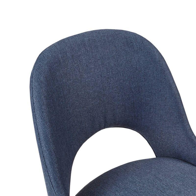 Ink+Ivy Set of 2 Nola Dining Side Chairs Navy: Upholstered, Wood Legs, Modern Style, Foam Cushion