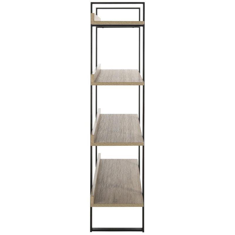 Melissa Retro Mid Century 4-Tier Etagere - Light Brown/Black - Safavieh