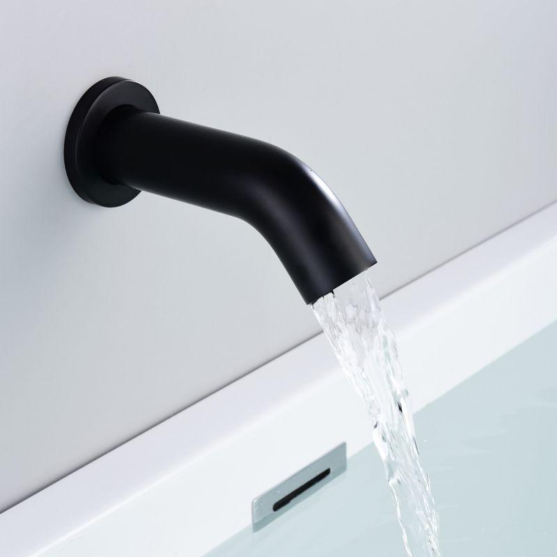 Sumerain Wall Mount Bathtub Faucet with Hand Shower, Matte Black Waterfall Tub Faucet, High Flow