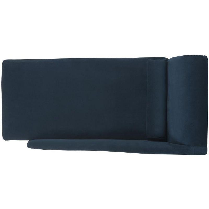 Caiden Vevlet Chaise with Pillow - Navy - Safavieh.