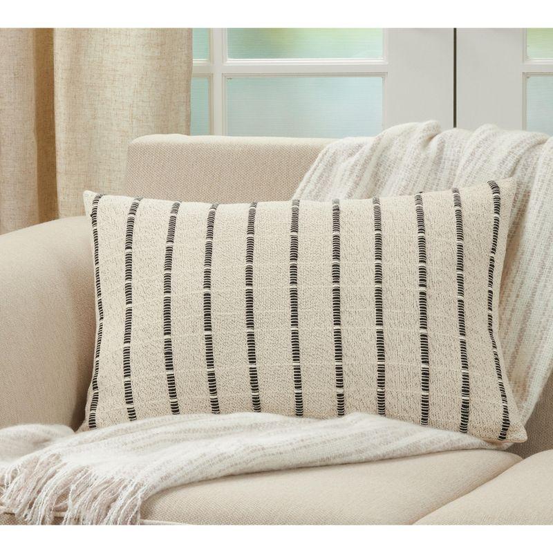 Saro Lifestyle Corded Throw Pillow With Poly Filling, Natural, 16" x 24"