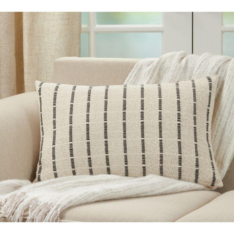 Chic Natural Cotton Corded 27" Throw Pillow