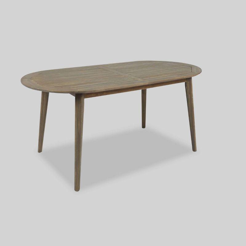 Stamford Oval Acacia Wood Dining Table - Gray - Christopher Knight Home