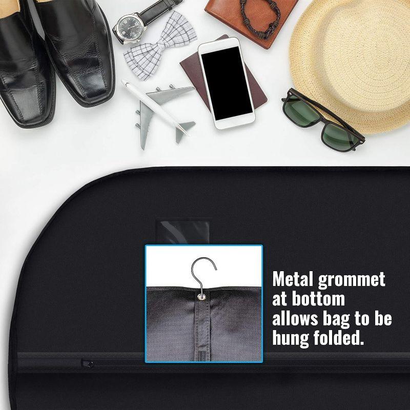 Plixio 40" Black Garment Bags Suit Bag for Travel & Clothing Storage of Dresses, Shirts, Fur Coats, Dance Costumes - Hanging Suit Storage (10 Pack)