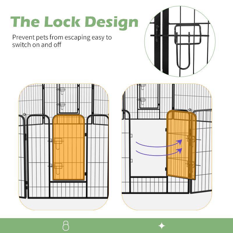 FDW Dog Playpen Pet Dog Fence 2-32 Panels  24/32/40"H Metal Dog Pen Outdoor Exercise Pen with Doors for Large/Medium /Small Dogs for RV,Camping,Yard