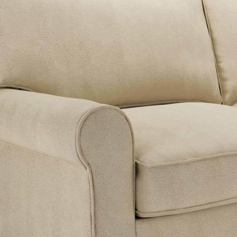 Serta Copenhagen 61" Rolled Arm Sofa, Easy Care Fabric, Soft Pillow Back, Pocket Coil Seat Cushions