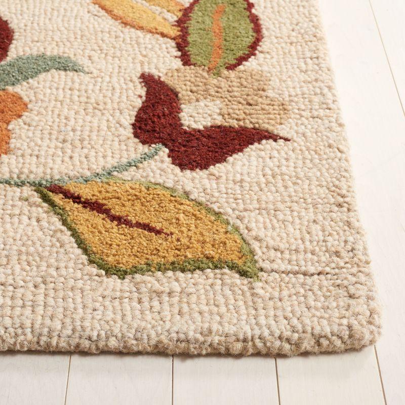 Handmade Blossom Blue Floral Wool Area Rug - 2'6" x 4'