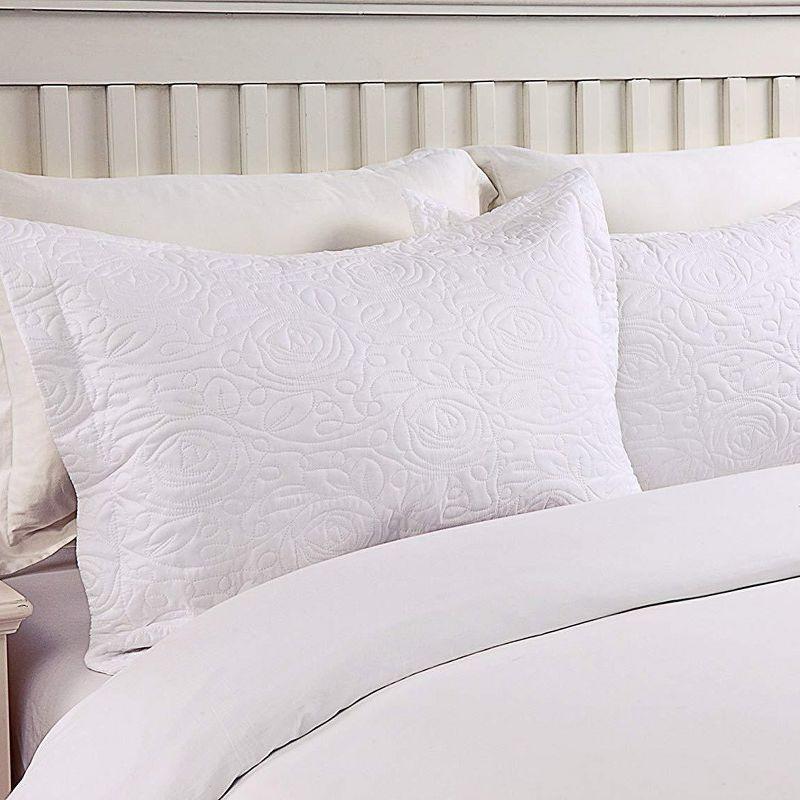 Marcielo 2 Pcs Embroidered Pillow Shams King Size Navy King