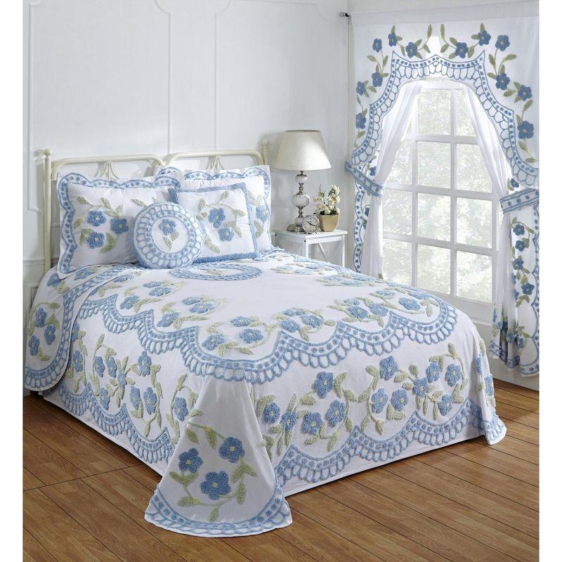 Better Trends Bloomfield 100% Cotton Chenille Coverlet/Bedspread Machine Washable Ultra Soft Floral Pattern All Season Bedding