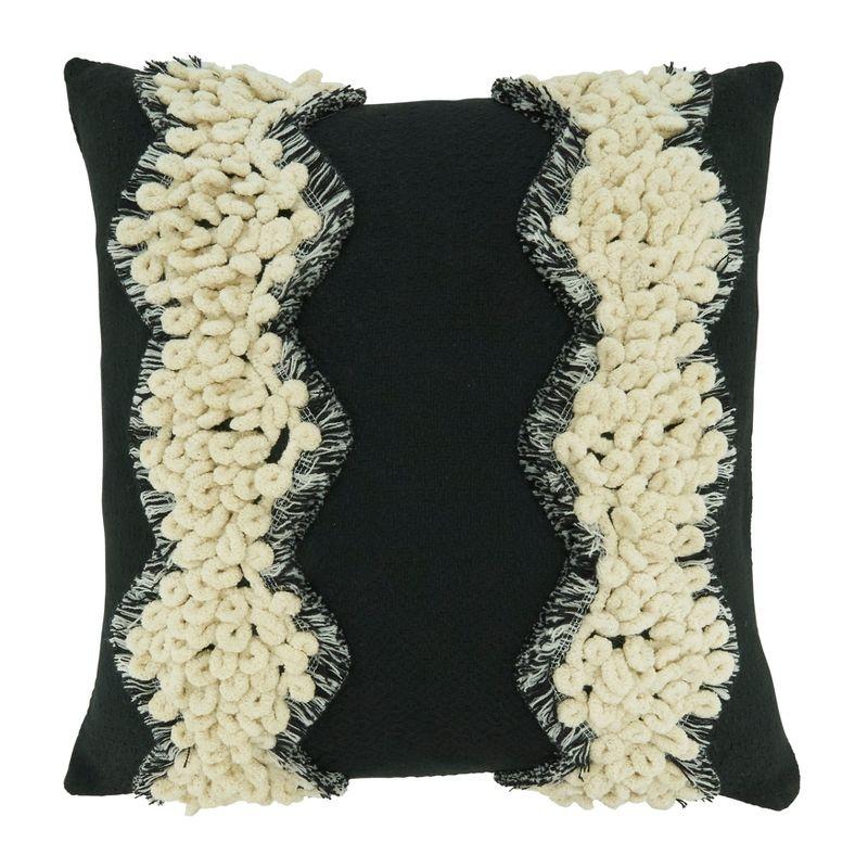 Saro Evelyn Collection Tassels Cotton Throw Pillow