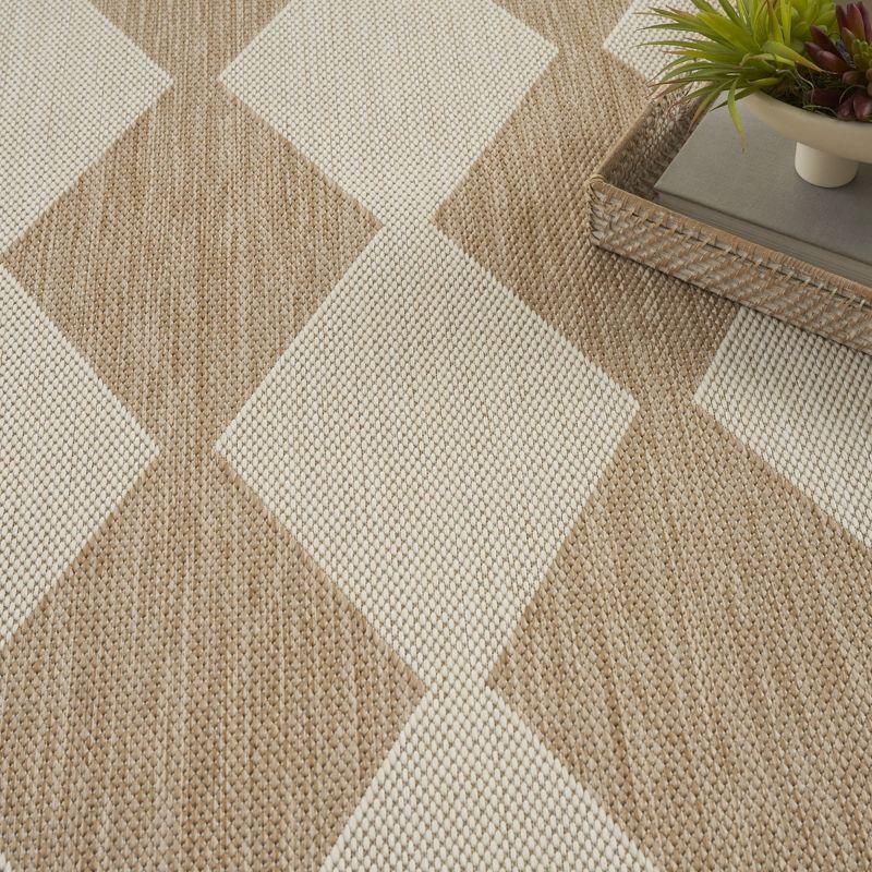 Nourison Positano 4' x 6' Jute Diamond Modern Flatweave Indoor/Outdoor Rug