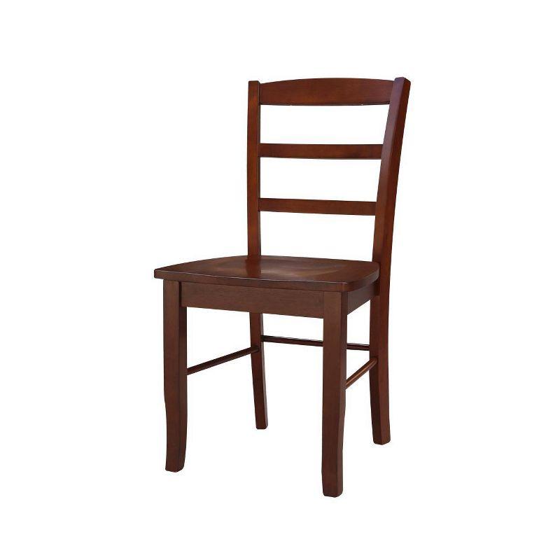 Espresso High Slat Solid Wood Ladderback Side Chair Set