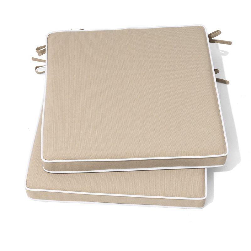 Crestlive Products Outdoor Chair Cushions Set of 2 Fade Resistant Beige