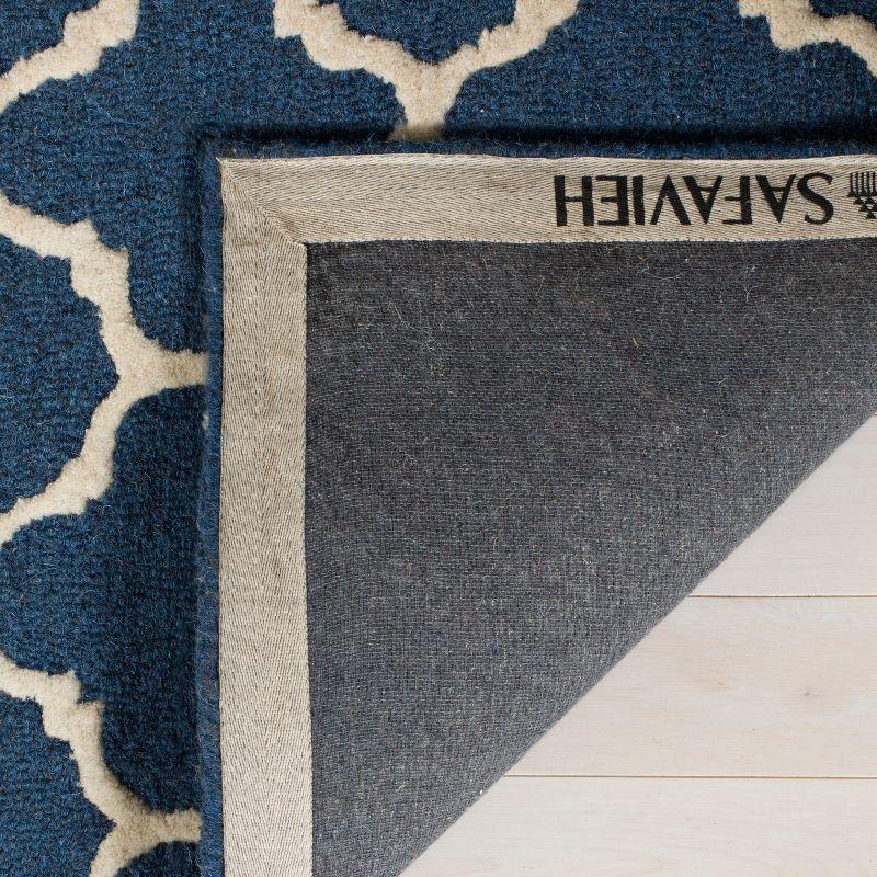 Navy & Ivory Hand-Tufted Wool 8' Square Area Rug