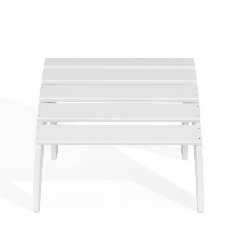 WestinTrends All-Weather Outdoor Patio Poly Adirondack Ottoman Footrest, White