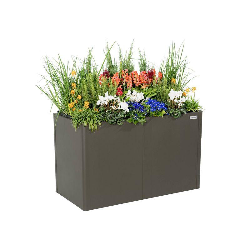 Modern 32" Tall Metal Outdoor Long Planter Box