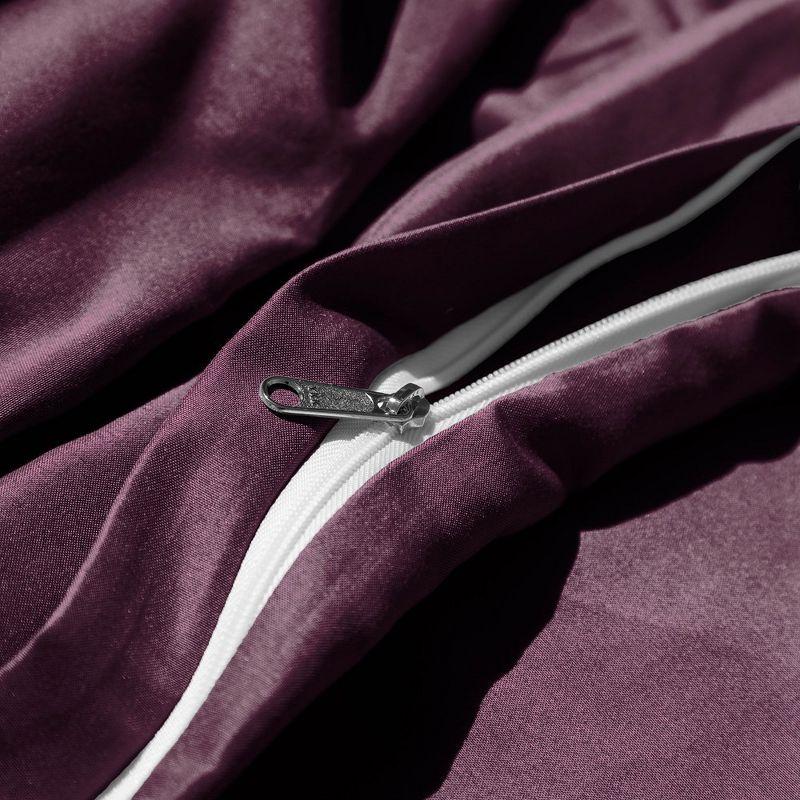 Purple Ultra-Soft Microfiber Full/Queen Duvet Cover Set with Shams