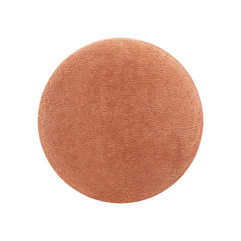 Jennifer Taylor Home Fuji 15" Mushroom Footstool Ottoman, Spice Orange Fleeced Teddy