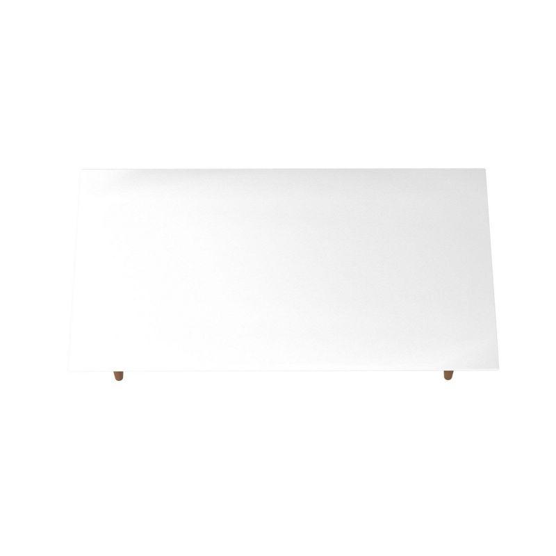 11.81" Utopia High Gloss White Coffee Table with Splayed Legs - Manhattan Comfort: Mid-Century Modern Design