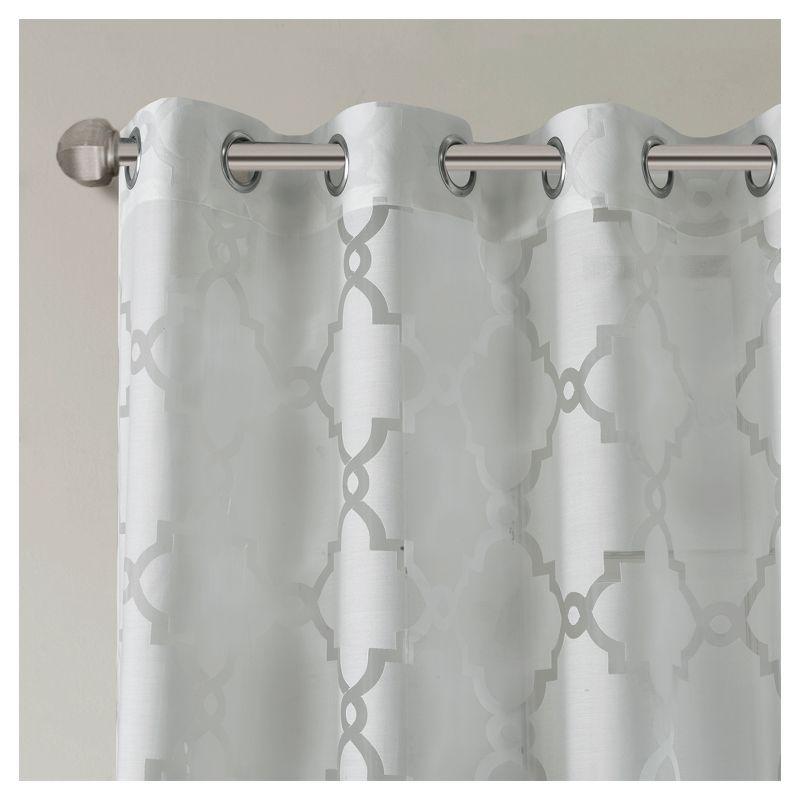 Eden Fretwork Burnout Sheer Curtain Panel