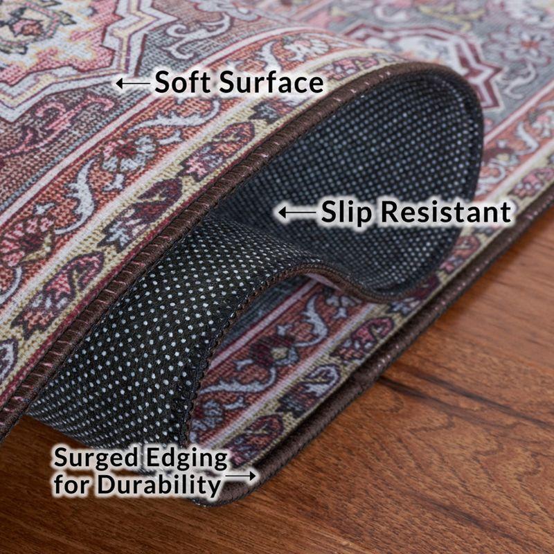 Tucson TSN144 Power Loomed Machine Washable Area Rug - Pink/Beige - 6'x6' - Safavieh.
