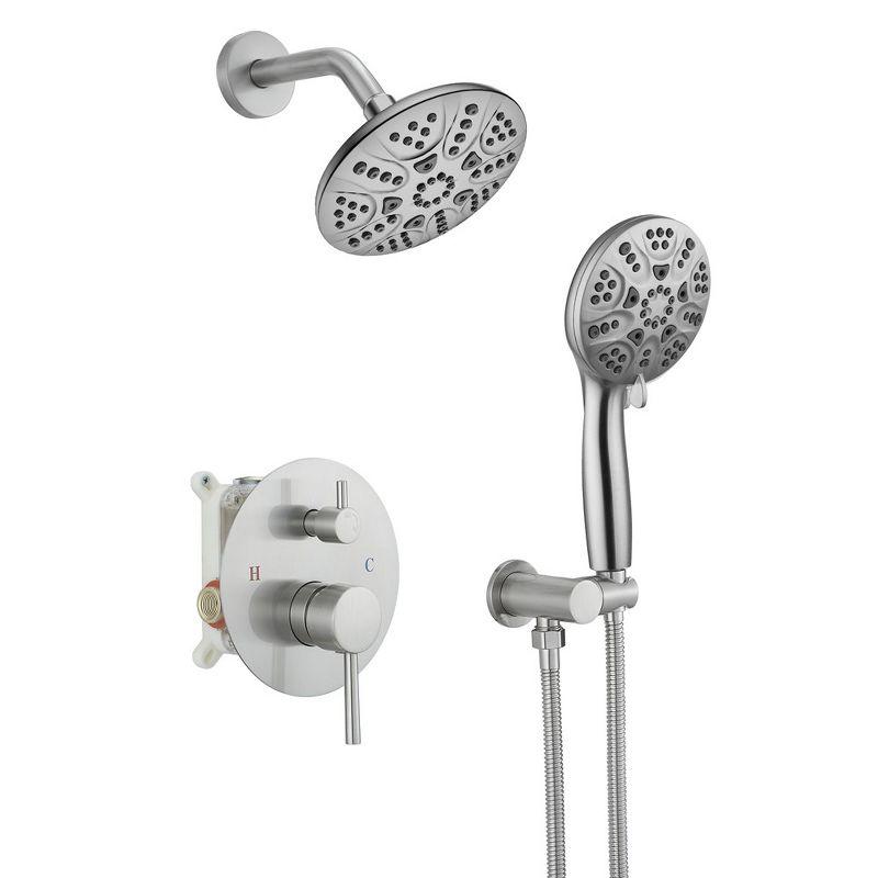 Brushed Nickel Dual Function Rain Shower Faucet with Handheld