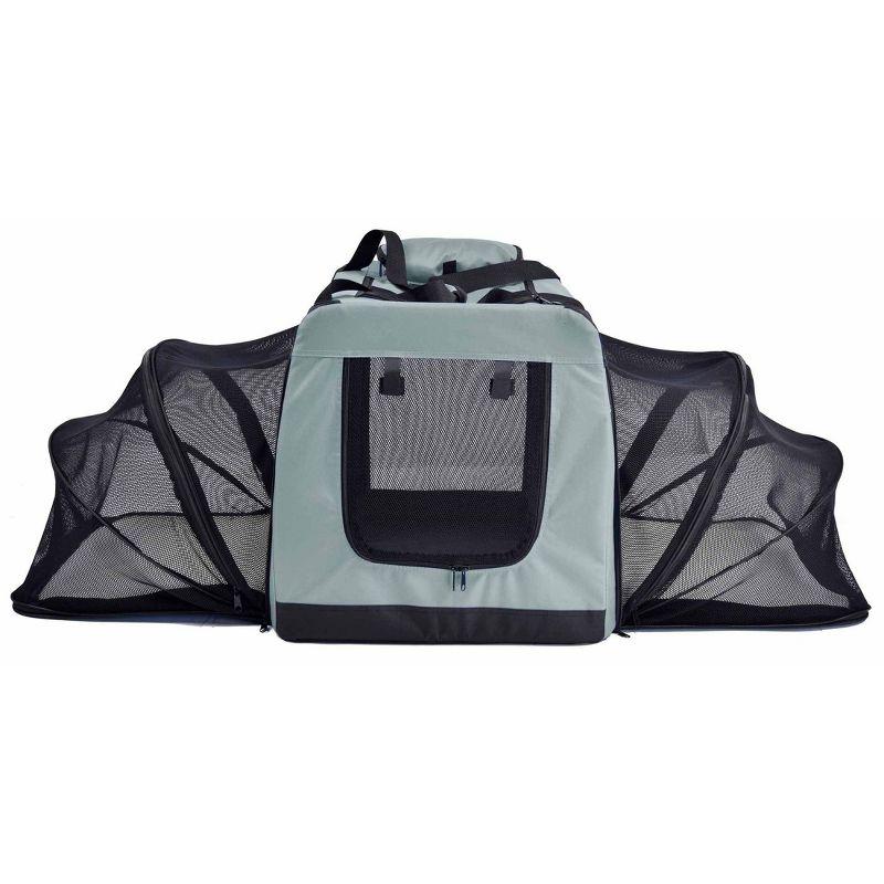 Pet Life 'Hounda Accordion' Metal Framed Soft-Folding Collapsible Dual-Sided Expandable Pet Dog Crate