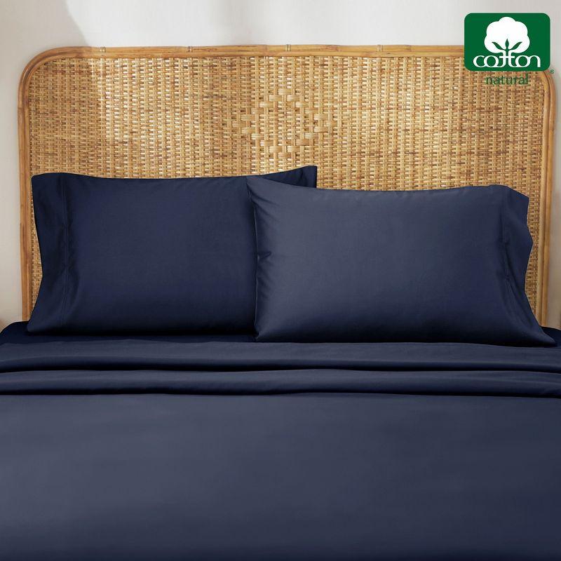 100% Organic Cotton Pillowcase Set - 300 Thread Count Percale, GOTS Certified - California Design Den