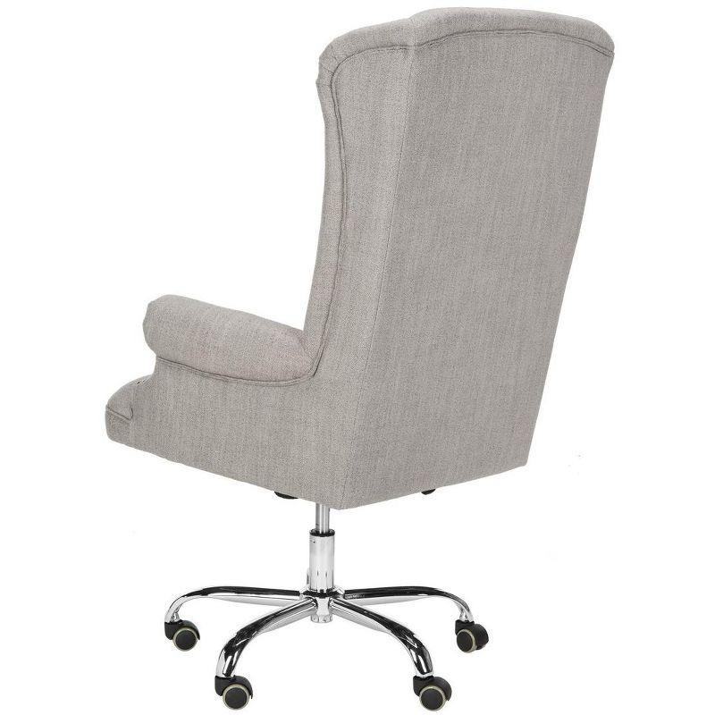 Ian Linen Chrome Leg Swivel Office Chair - Grey/Chrome - Safavieh