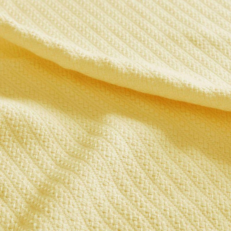 Twin Yellow Cotton Machine Washable Blanket