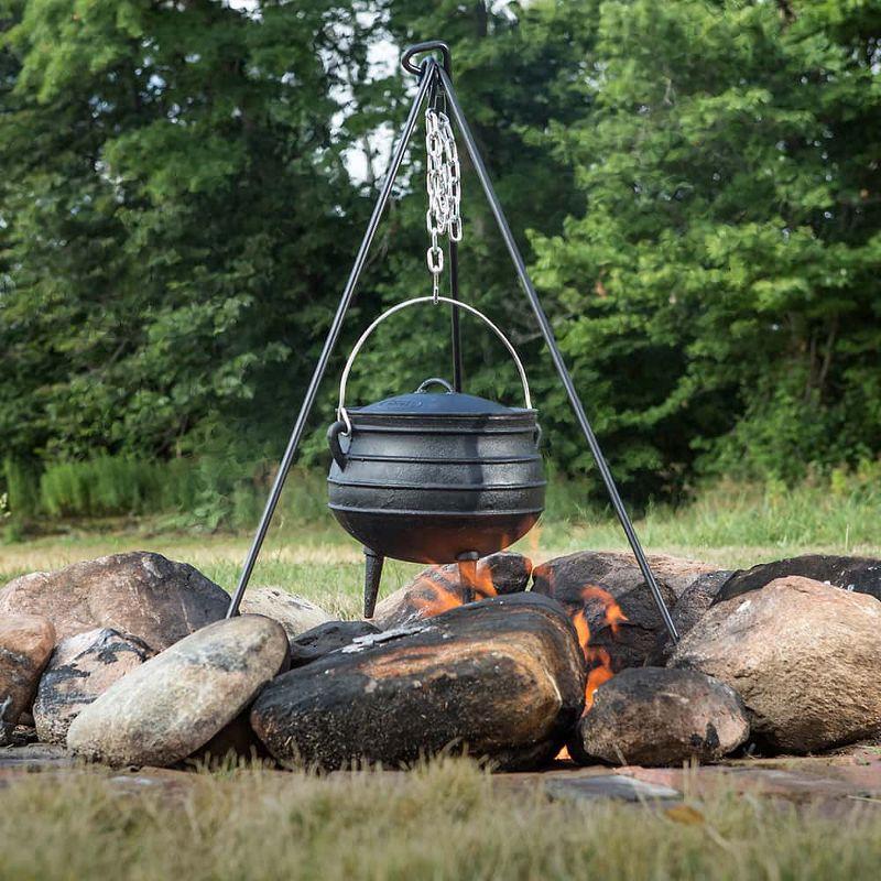 Lehman's Campfire Cooking Kettle Pot - Cast Iron Potje Dutch Oven with 3 Legs and Lid, 15.25 inch, 4.75 Gallon
