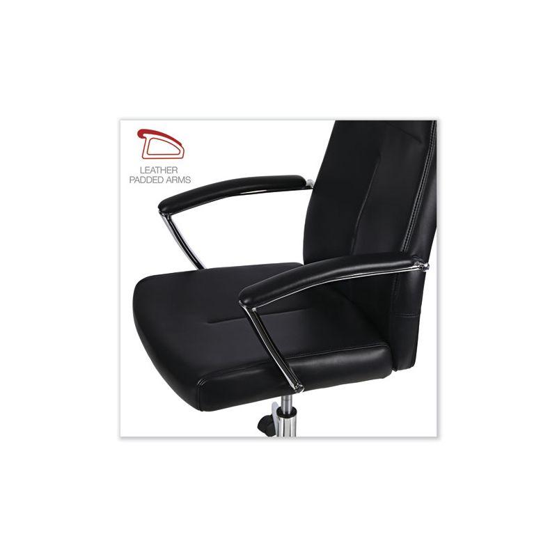 Workspace by Alera Leather Task Chair, Supports Up to 275 lb, 18.19" to 21.93" Seat Height, Black Seat, Black Back