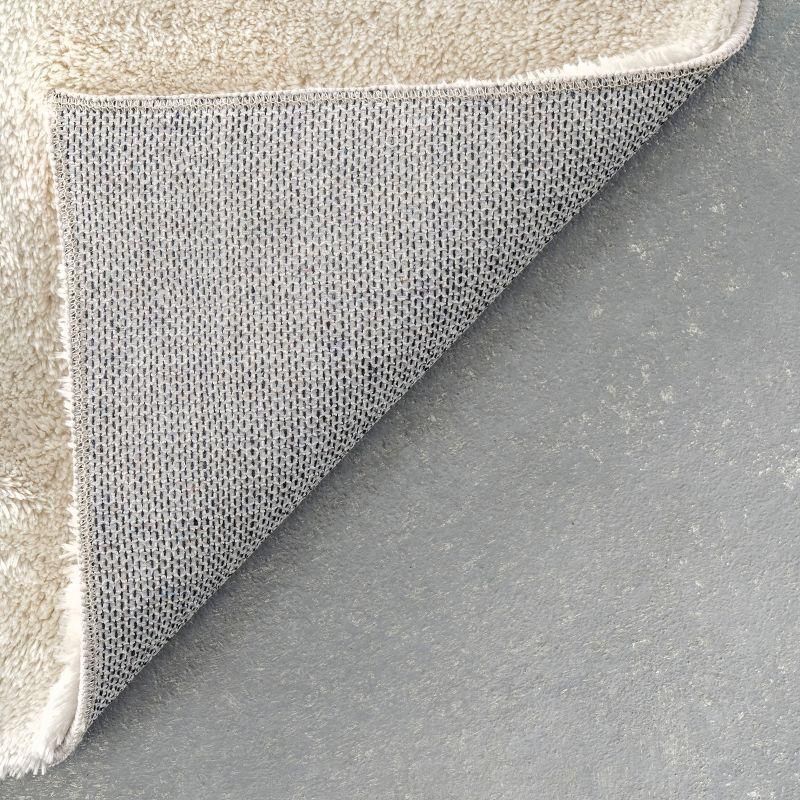 Nuloom Loni Cozy Plush Solid Pet Friendly Premium Machine Washable Shag Area Rug, Square 6' x 6', Cream