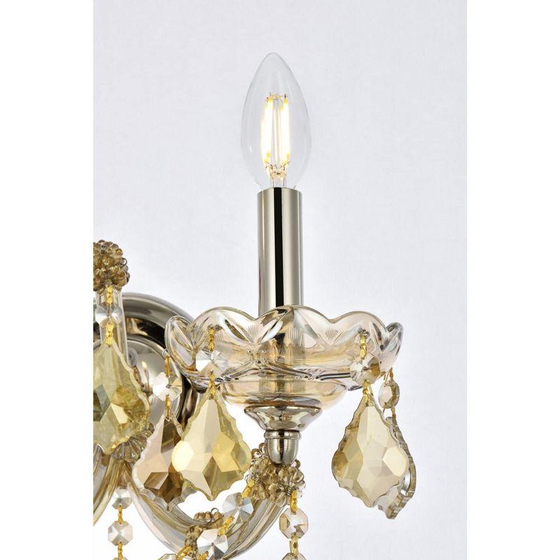 Golden Teak Crystal Trim 2-Light Wall Sconce