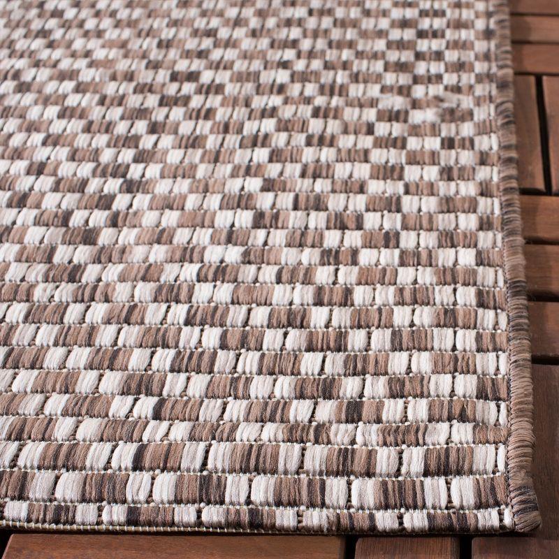 Courtyard CY8653 Power Loomed Indoor and Outdoor Area Rug - Light Brown/Light Grey - 5'3"x5'3" - Safavieh