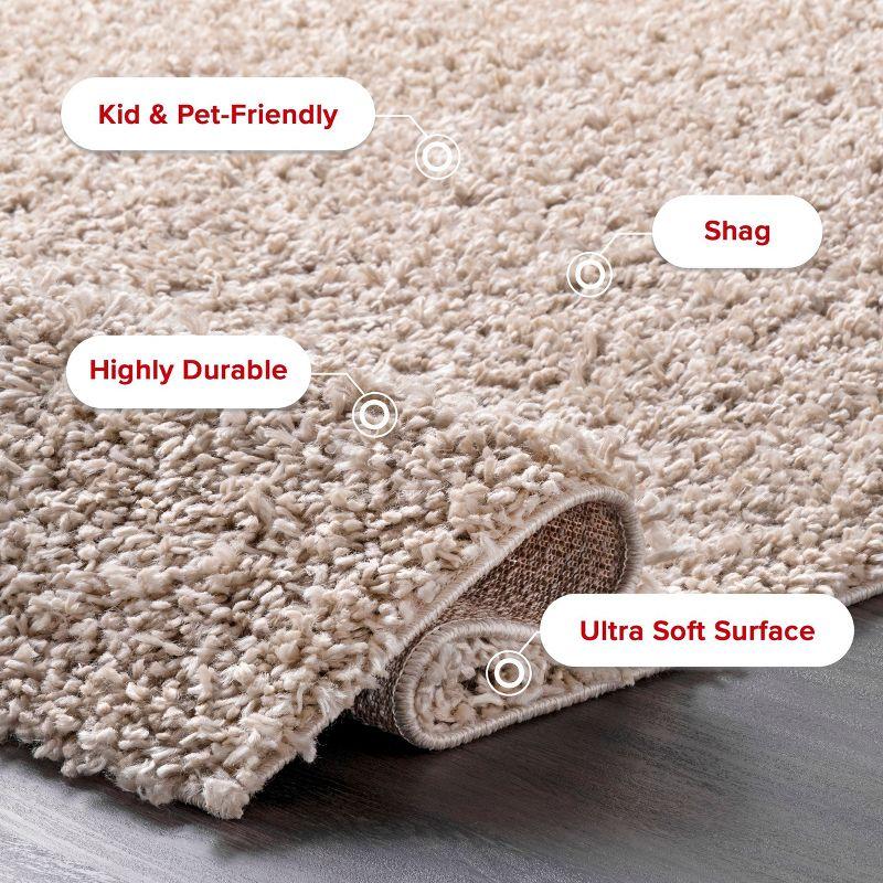 Nuloom Kara Solid 9x12 Shag Indoor Area Rug for Living Room Bedroom Dining Room Nursery, Beige