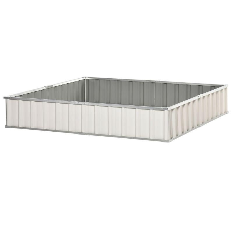 Elevate Galvanized White Metal Raised Garden Bed for Patio & Deck