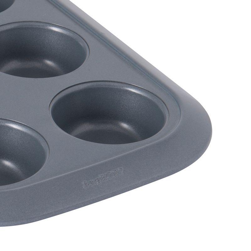 Gray Non-Stick Carbon Steel 6-Cup Cupcake Pan